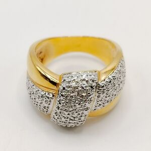 Elegant Gold and Silver Diamond Ring